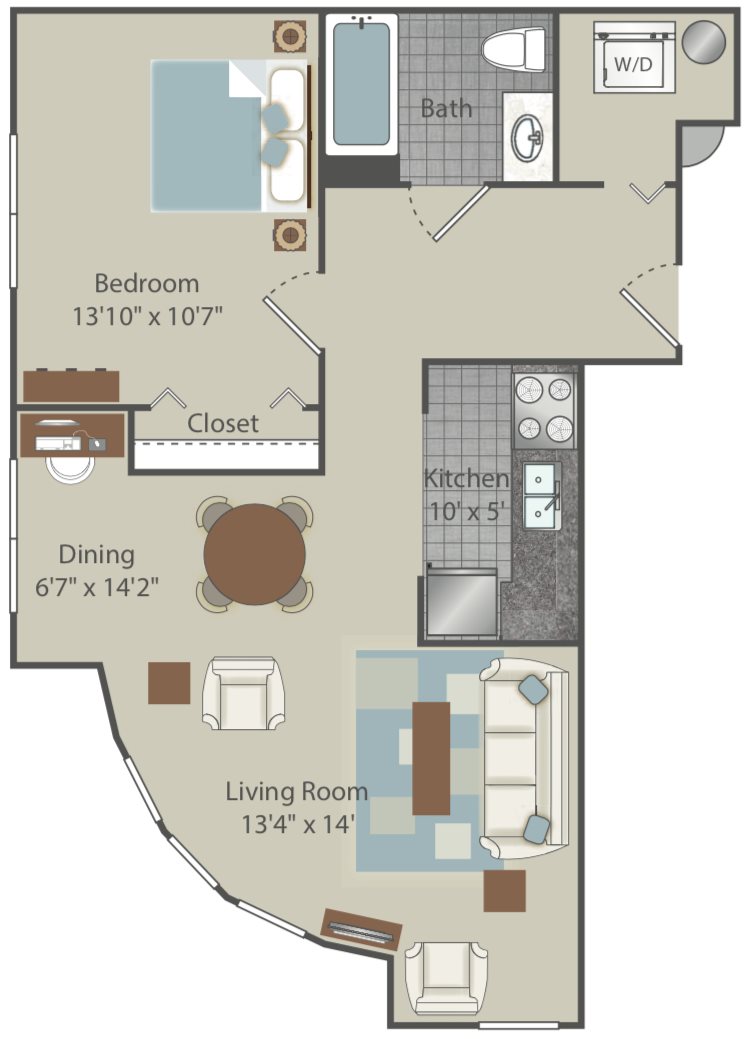 Clear Creek Commons Apartments_Golden CO_Floor Plan_One Bedroom One Bathroom_Washington Skyview Clear Creek Commons Apartments_Golden CO_Floor Plan_One Bedroom One Bathroom_Washington Skyview